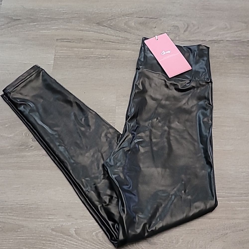 Black Pleather Leggings Size Small